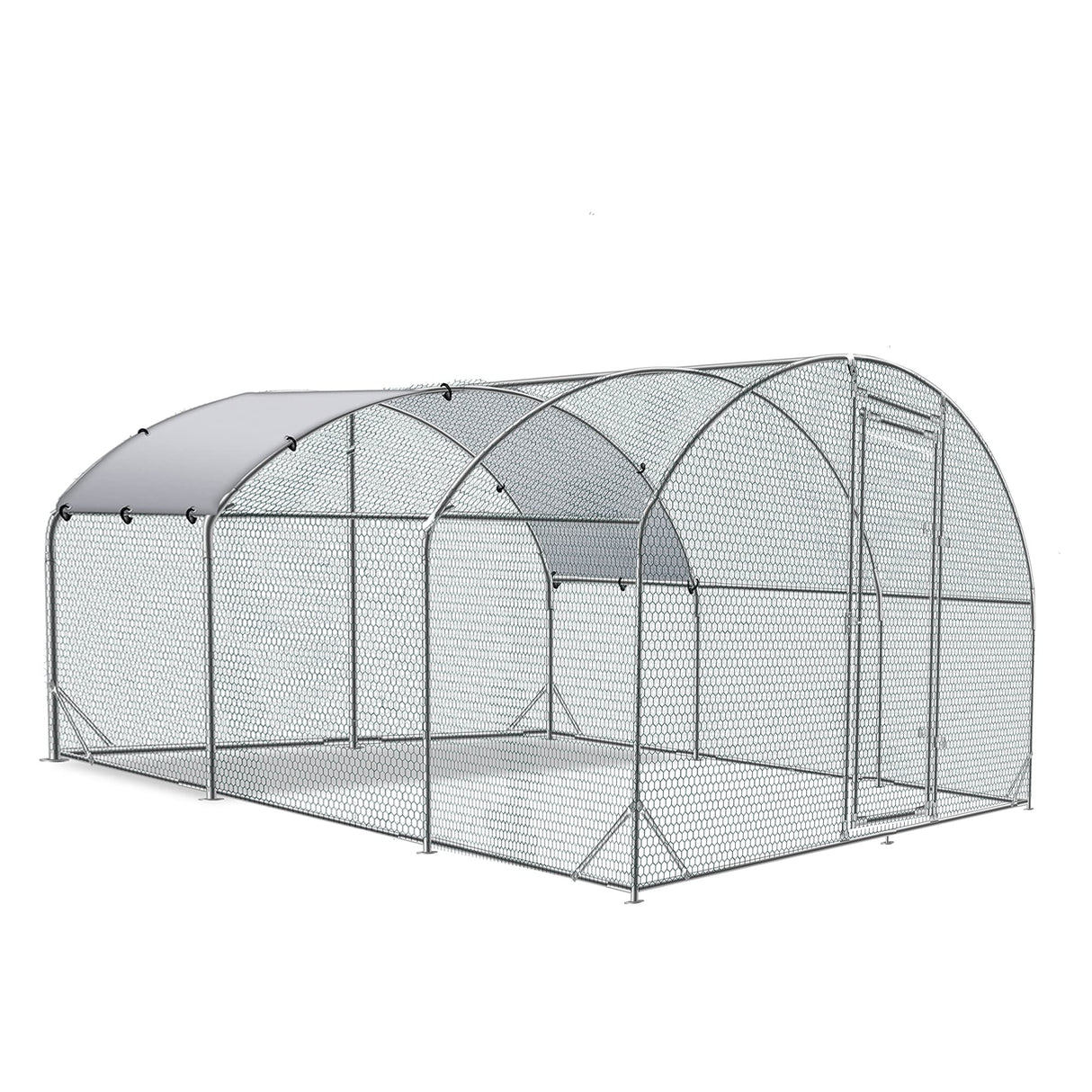 TOLEAD Large Metal Chicken Coop Upgrade Tri-Supporting Wire Mesh Chicken Run,Chicken Pen with Water-Resident and Anti-UV Cover,Duck Rabbit House Outdoor(9’ W x 19’ L x 6.5’ H) TOLEAD