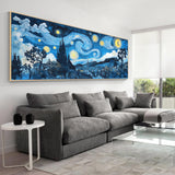 VAIIEYO Large Diamond Art Kits for Adults Starry Night Tree, Diamond Art Landscape, Large Diamond Painting Kits Full Drill Round Rhinestone Craft Canvas for Home Wall Decor Gift 12x31 inch VAIIEYO
