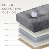 COLAMY 118" U-Shaped Sectional Couch, 4-Seat Modular Sofa with 2 Ottomans and Foldable Side Table, Grey for Living Room COLAMY