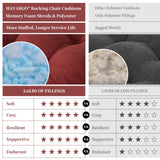 HAVARGO Rocking Chair Cushions Indoor High Back Wooden Rocker Adirondack Chair Cushions, Tufted Patio 1Pc Chair Pad Cushion and 1 Pc Back Cushion Wine Red HAVARGO