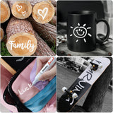 Artsunlvy White Paint Pens marking pens Permanent Markers - 2 Pack Oil Based Waterproof Markers for Tire, Rubber,Wood, Rocks, Metal, Canvas,Plastic, Dark Surface,Craft office Supplies,Medium Point Artsunlvy