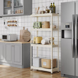 PrimeZone All Metal Garage Storage Shelves, 28" W x 12" D x 60" H 4 Tier Heavy Duty Closet Pantry Shelving Unit, Adjustable Metal Shelf Utility Rack Organizer for Garage, Kitchen, Warehouse, White PrimeZone