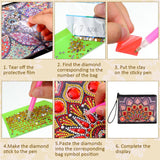 Silkfly 6 Pcs Diamond Painting Purses Clutch DIY Diamond Handbag PU Leather Painting Bags 5d Handmade Wristlet Wallet with Strap and Zipper for Women Gift(Mandala Style) Silkfly