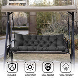 GPQAWER Porch Swing Cushions,Outdoor Cushions 3 Seater Replacement with Backrest, Waterproof Thickened Bench Cushion with Ties for Porch, Patio,Outdoor, Backyard and Garden(Dark Gray 60 * 40 in) GPQAWER