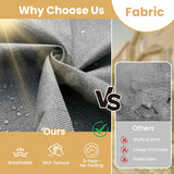 HOOOWOOO Outdoor Sectional Furniture Set,8 Pieces Wicker Patio Conversation Sets,L Shape All Weather Outside Couch Sofa Set with Swivel Chairs Solar Light Table Ottoman,Charcoal Gray HOOOWOOO