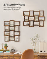 SONGMICS Collage Picture Frames, 4x6 for Wall Decor Set of 12, Multi Family Photo for Gallery Decor, Hanging Display, Assembly Required, Rustic Brown SONGMICS