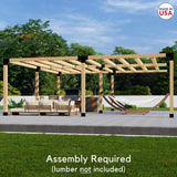 DIY Free-Standing 20 x 15 Pergola Kit with Roof (Made in The USA with American Steel) Zen Pergolas