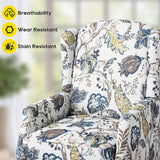Consofa Upholstered Wingback Recliner Chair - Traditional Push Back Recliner Chair with Padded Seat, Fabric Floral Recliner Wingback Chair, Mid Century Modern Armchair for Living Room Consofa