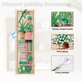 4 Pieces Diamond Painting Bookmarks for Adults Plant Bookshelf Design 5D Rhinestone Art Bookmark Kits Beautiful DIY Diamond Art Bookmarks with Tassels Crafts Gifts Supplies AiYuanzsh