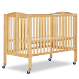 Dream On Me Folding Full Size Convenience Crib In Natural, Two Adjustable Mattress Height Positions, Comes With Heavy Duty Locking Wheels, Flat Folding Dream On Me