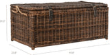 happimess HPM9000B Caden 46" Wicker Storage Trunk, Collapsible for flat storage, Rattan-Sarang Buaya, Coastal for Office, Dorm Room-LivingRoom, Bedroom, Dining Room, Brown happimess