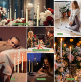 9 in Beeswax Taper Candles,6 Pack Dripless Pure White Beeswax Candle Sticks,10 Hours Long Burning Natural Bees Wax Candles for Home,Unscented Smokeless Tapered Candlesticks for Dinner MAKALONE