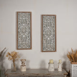 Sintosin Farmhouse Galvanized Wall Decor, 12" x 32", Hanging Window Pane, Wood & Metal Wall Art, Steel Sheet Wall Sculpture, Decorative Wall Panel for Living Room Fireplace Sintosin