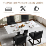 AMERLIFE Mid Century Linen Dining Chairs Set of 6, Modern Upholstered Dinner Chairs with Metal Frame for Restaurant, Dining Room, Kitchen, Black Padded Chairs AMERLIFE