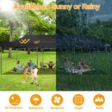COBIZI 10x30 Pop Up Canopy Without Sidewall,Heavy Duty Canopy UPF 50+ All Season Wind Waterproof Commercial Outdoor Wedding Party Tents for Parties Gazebo with Roller Bag(10 x 30 ft Black) COBIZI