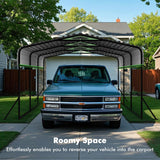 10x15FT Metal Carport, Heavy Duty Car Port Canopy with Iron Roof and Frame, Extra Large Carports Withstand Strong Wind or Heavy Rain, Suitable for Parking Pickup, Boat, Car, and Tractor WUKHG