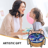 Dragon Diamond Art Coasters Kit: 8 Pcs Fantastic Dragon Diamond Painting Coasters with Holder and Cork Pads, DIY Coaster Craft Set for Adults Beginners Home Decor Gifts CRASHOT