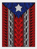 DIY Diamond Painting Kit Puerto Rican Tribal Flag 5D Diamond Picture Rhinestone Pasted DIY Cross Stitch Arts Diamond Painting Kits for Home Wall Decor Gifts 12x16 inch DVWIVGY