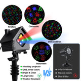 Halloween/Christmas Decorations Laser Projector Lights Outdoor(GRB ), 4 Holiday Theme HD Effects (Halloween, Christmas, Firefly, Dots and Lines), Laser Projector Light Show for Party Garden Decor GREHELP