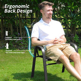 PIZZELLO 7 Pieces Outdoor Dining Set, 106" Aluminum Extendable Patio Dining Table w/ 6Pcs Stackable Patio Chairs, All Weather Outdoor Table and Chairs Sets for Backyard, Garden, Deck and Poolside PIZZELLO