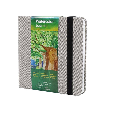 tumuarta Square Watercolor Journal, 8.25x8.25”, 140 LB, 300 GSM, 25% Cotton, Cold Press, 24 Sheets, 48 Pages, Watercolor Paper Sketchbooks for Use As Travel Mixed Media Pads Plein Air Set tumuarta