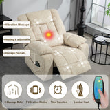 SINCRUMI 4-Motor Power Lift Chairs for Elderly with Heat & Massage, Infinite Position Adjustable Headrest, Lumbar and Footrest, Wide Seat Lay Flat Recliner with Hidden Cup Holders, Cream White SINCRUMI