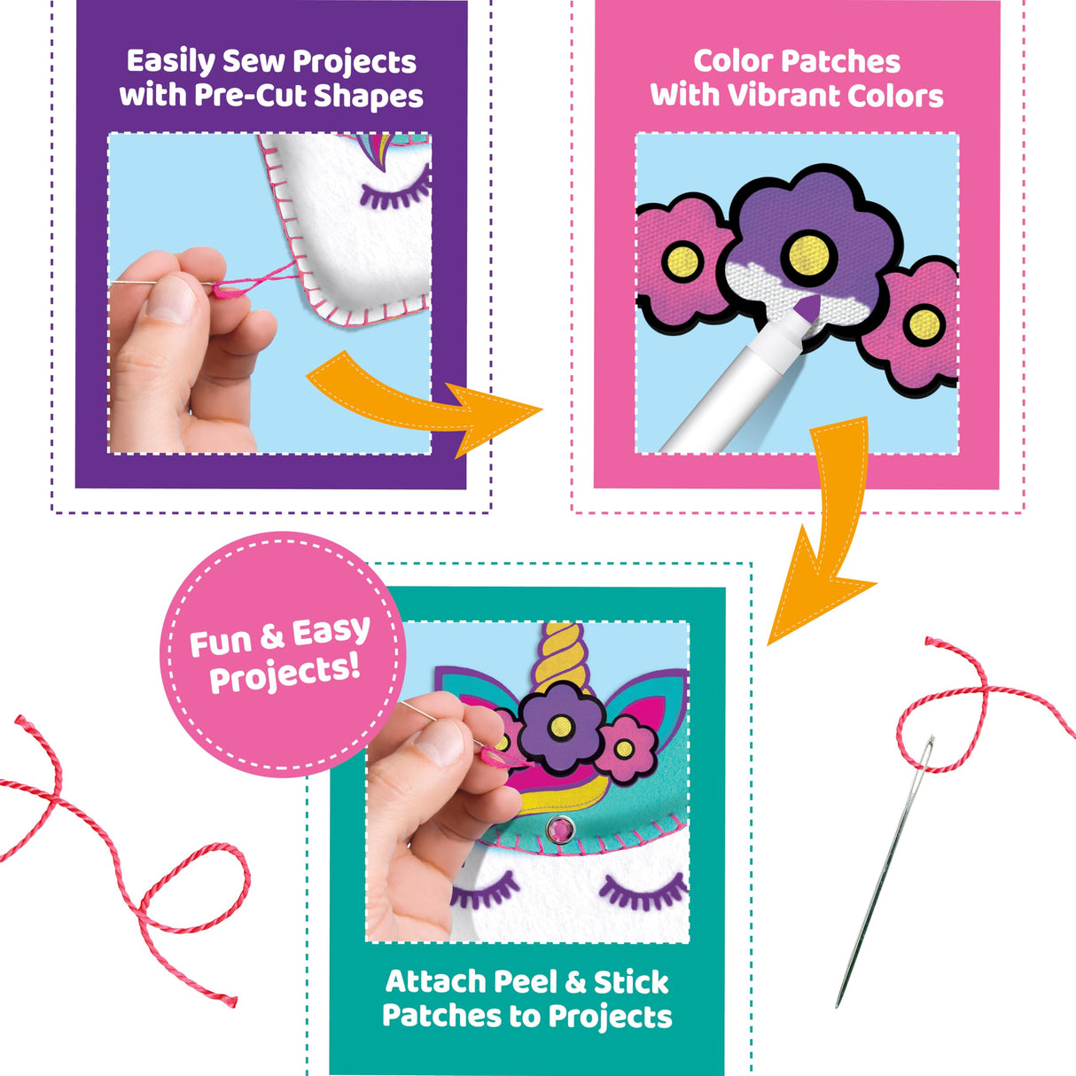 ArtSkills Sewing Kit for Kids 8-12 Beginner Sewing Kit with 10 DIY Projects, Sew & Stitch Learn to Sew Arts and Crafts Kit for Girls and Boys ArtSkills