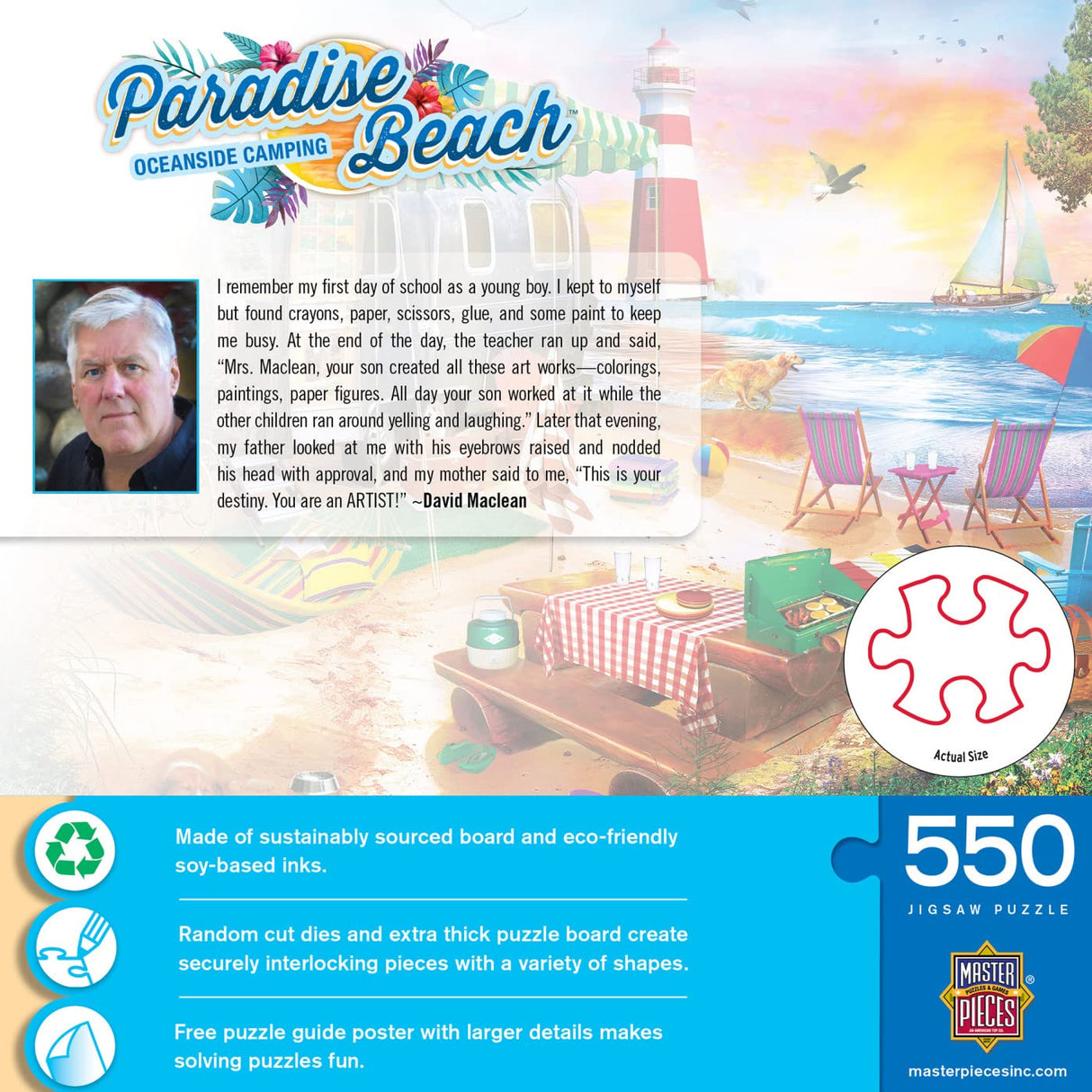 Masterpieces 550 Piece Jigsaw Puzzle For Adults and Family - Oceanside Camping - 18"x24" Masterpieces