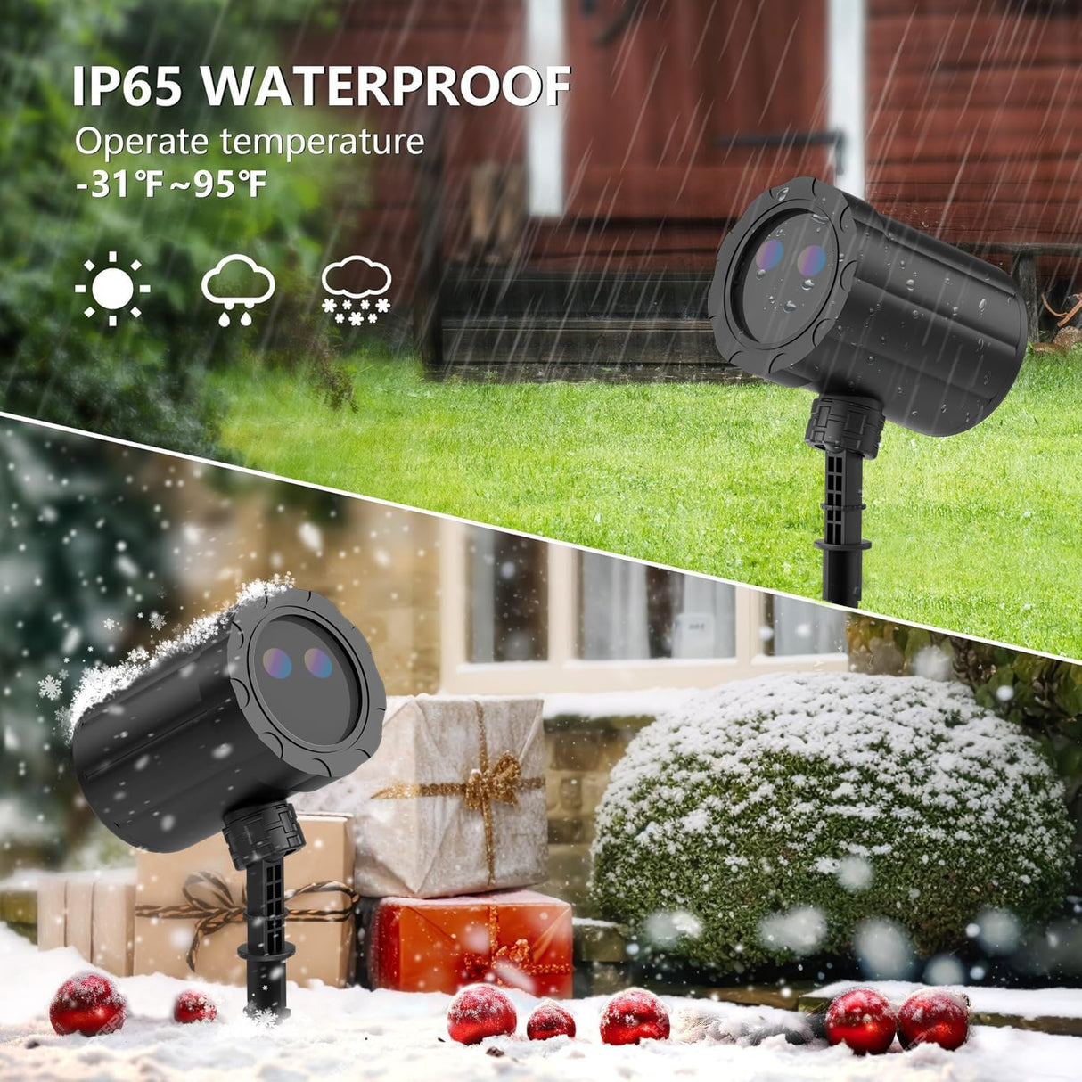Christmas Projector Lights Outdoor, BLOFUN Red and Green Starlight Projection Light, 3 Modes with Remote Control, Halloween, Christmas, Party, New Year Decoration Waterproof and Frostproof BLOFUN