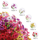 AGIRL 24 Bundles Artificial Flowers for Outdoor,No Fade Fake Plastic Flowers Faux Plants for Decoration Hanging Planters Indoor Outside Garden Porch Window Box Home Wedding Farmhouse AGIRL