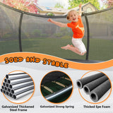 Liyarya 12FT/14FT Trampoline for Kids/Adults - Outdoor Recreational Trampoline with Enclosure Net, Curved Poles and Ladder, Heavy Duty, Anti-Rust Coating, ASTM Approved Liyarya
