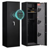SHICHI 4-6 Gun Safe, Long Rifle Safe with Dual Alarm System, Biometric Quick Access Heavy-Duty Gun Cabinet, Shotgun Safe with Removable Shelf for Home, No Assembly Required, Fingerprint Lock SHICHI
