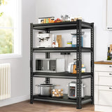 Huhaneon Heavy Duty Garage Shelves - 36''W 1,400Lbs Metal Adjustable Storage Shelving Rack Units for Warehouse Basement 4 Tier Black 35.4" W x 15.7" D x 66" H Huhaneon