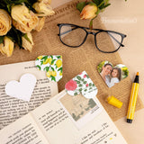 Framendino, 30 Pack Sublimation PU Leather Corner Bookmark Heart-Shaped White Bookmark Blanks for DIY Bookmarks Framendino