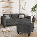 Couch for Living Room - Small Space Couches Sectional L-Shaped Sofa, 3 Seat Modern Couch, Sofas Convertible with Storage Ottoman for Small Space, Bedroom, Offices and Apartments - Grey Grzyhem