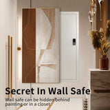 53" Tall Wall Gun Safe Between Stud, Hidden In Wall Rifle Safes Heavy Duty Cabinet Safe Wall Long Gun Safe for Home with Removable Shelf & Digital Keypad, Security Wall Safe for Guns Money Valuables kingwolfox