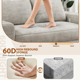 Jocoevol 75'' Queen Folding Convertible Sofa Bed with Large Pillow, 4-in-1 Floor Foldable Futon Sofa Bed, Chenille Boneless Mattress Couch, Floor Sleeper Sofa Chair Bed for Living Room/Bedroom, Beige Jocoevol