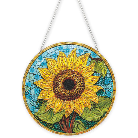 Eiflow DIY Hanging Diamond Art Painting Sunflower Kit for Adults, Acrylic Diamonds Painting Pendant Ornament Board Kit Eiflow