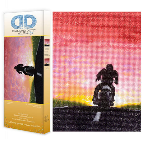 DIAMOND DOTZ at Home - My Time My Motorcycle, Full Drill, Round Dotz, Diamond Painting Kits, Diamond Art Kits for Adults, Motorcycle Diamond Art, Diamond Art, 20"x16" DIAMOND DOTZ