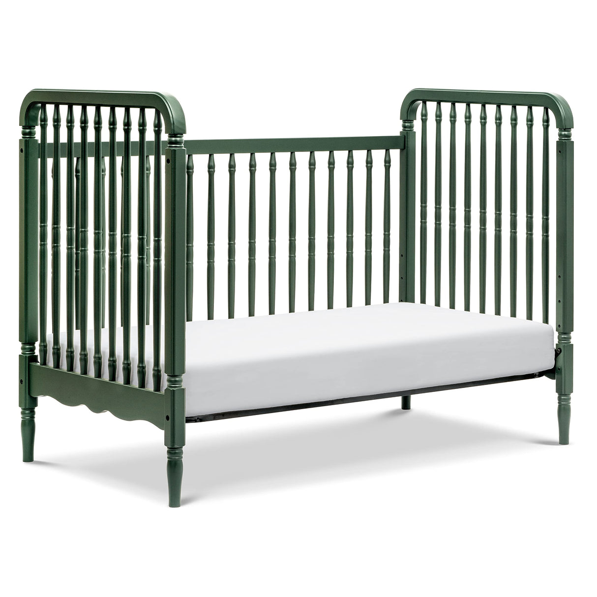 Namesake Liberty 3-in-1 Convertible Spindle Crib with Toddler Bed Conversion Kit in Forest Green, Greenguard Gold Certified (M7101FRGR) NAMESAKE