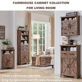 ACCOHOHO Bathroom Wall Cabinet, Farmhouse Medicine Cabinet, 24" Wide Bathroom Cabinet with Drawer, Adjustable Shelf, Double Barn Doors, Storage Cabinet for Bathroom, Kitchen, Living Room, Rustic Brown ACCOHOHO