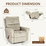 zzlay Rocker Recliner Chair, Nursery Glider Recliner with High Back&Deep Seat, Manual Push Back Rocking Fabric Armchair with Overstuffed Backrest and Armrests for Living Room, Medium, Warm Oat zzlay
