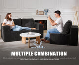 Modular Sectional Sofa 3-Seater Modular Couch with Deep Seat Memory Foam Cloud Chair with Pillows Oversized Sectional Sofa for Living Room Bedroom (Strip Grey, 3-Seater) Hobestluk