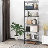 Himimi 6-Tier Wire Shelving Unit, Free Standing Shelf, Metal Storage Shelves, Heavy Duty Organizer Rack for Garage, Kitchen, Living Room, Bathroom, 21.26L x 11.42W x 62.99H, Black Himimi