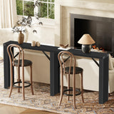 YATINEY Console Table, 70.8" Long Behind Couch Sofa Table, Entryway Table, Farmhouse Console Table for Narrow Spaces, Hallway, Living Room, Black CT31BB YATINEY