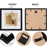 HEART ART 12x12 Black Picture Frame Set of 9, Display Pictures 8x8 with Mat or 12 x 12 without Mat, Multi Collage Gallery Square Photo Frames for Wall HEART ART