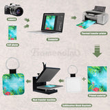 Framendino, 8 Pack Sublimation Blanks Keychain PU Leather Keychains Heat Transfer Key rings Square Key Chains for DIY Craft Framendino