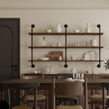 HDDFER Floating Shelves for Wall Bookshelf Industrial Pipe Shelving Shelves Natural Wood Planks 60 inch Rustic Wall Shelves Hanging Bookshelves Farmhouse Kitchen Shelving HDDFER