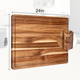 Extra Large Wood Cutting Board for Kitchen, 24" x 18" Acacia Wood Large Butcher Block Cutting Board with Juice Groove, Thick Wooden Chooping Board Carving Board for Meat Turkey Vegetables GAOMON
