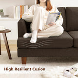 Busaurus 3 Seater Sofa Couch with Deep Seats, 89" Mid Century Modern Upholstered Sofa with Armrests, Comfy Couches for Living Room, Bedroom, Apartment and Office (Brown) Busaurus